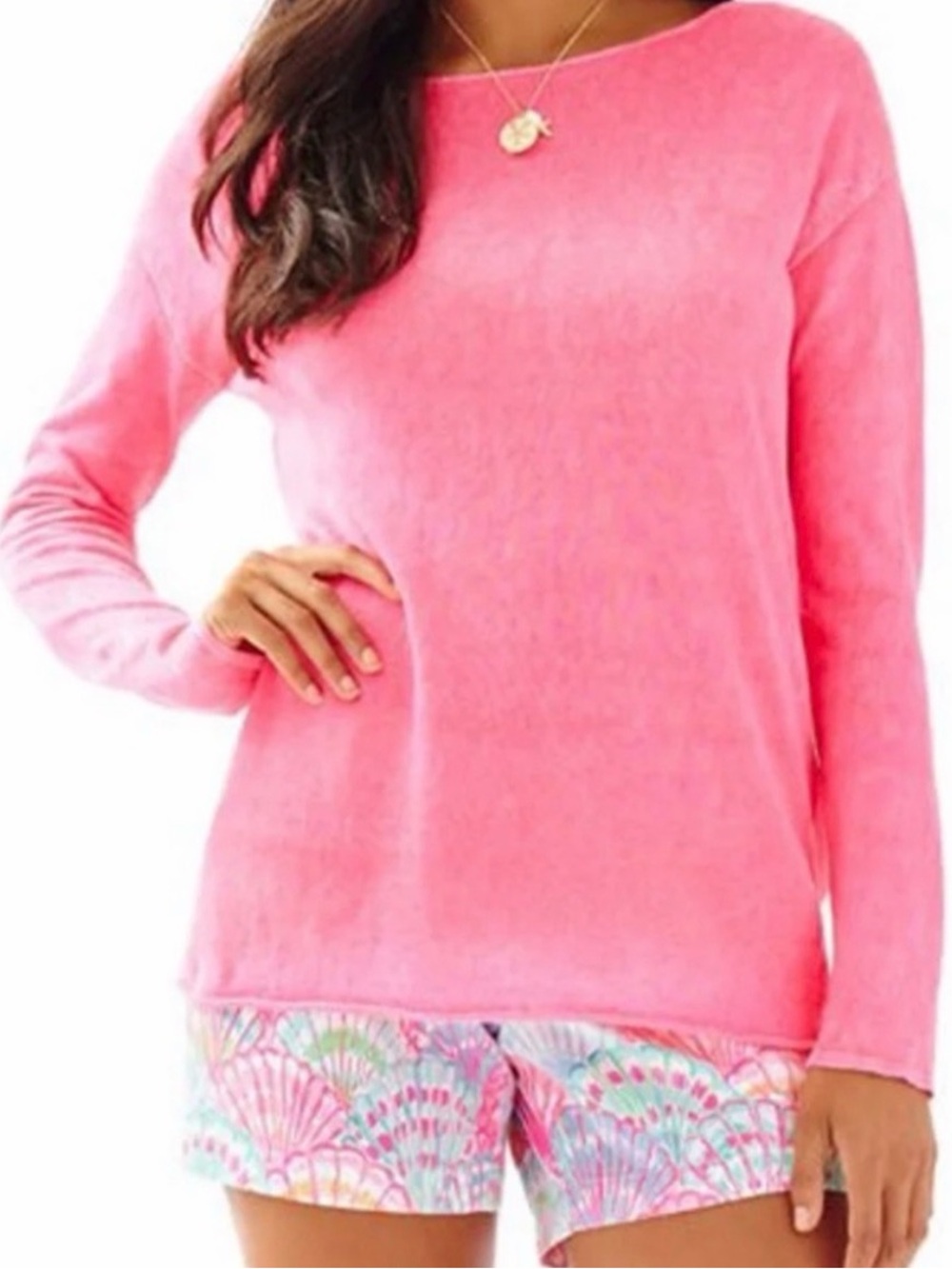 Women’s Lilly Pulitzer Pink Crew Neck Sweater, Size XS